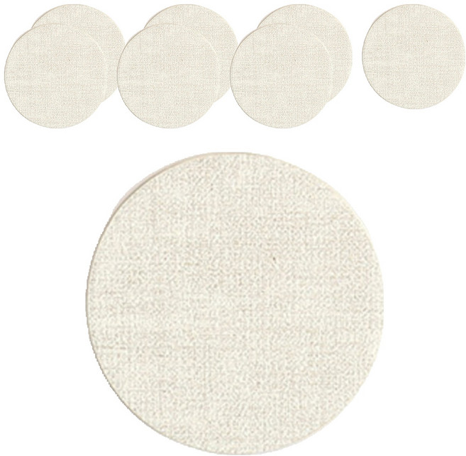 무아즈 유연한 식탁 테이블매트 라운드 코스터, 오프화이트, 8개
