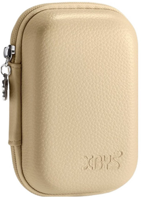 엑스비와이에스 케이블 수납 파우치 다용도 디지털 수납함 보조배터리 충전기 이어폰 하드케이스, 크림옐로우, 1개