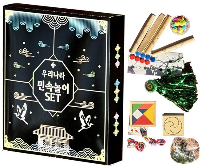 화신문구 HS 우리나라 민속놀이 세트, 1세트, 블랙