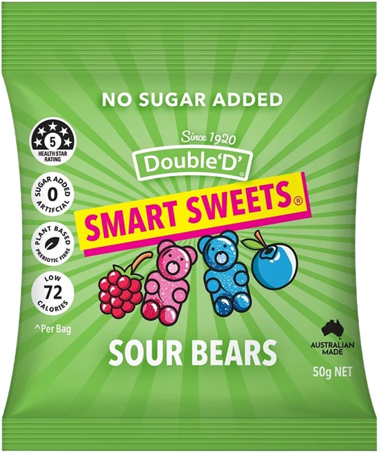 DoubleD 슈가프리 스위트 사워베어 젤리, 50g, 1개 - 쿠팡