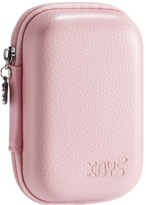 엑스비와이에스 케이블 수납 파우치 다용도 디지털 수납함 보조배터리 충전기 이어폰 하드케이스, 벚꽃핑크, 1개