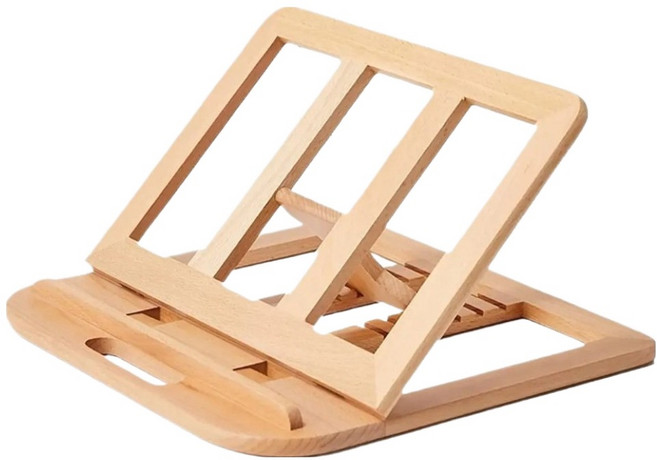 Mineric 木質筆記型電腦支架 高度可調折疊式散熱支架 S145, 自然色, 1個