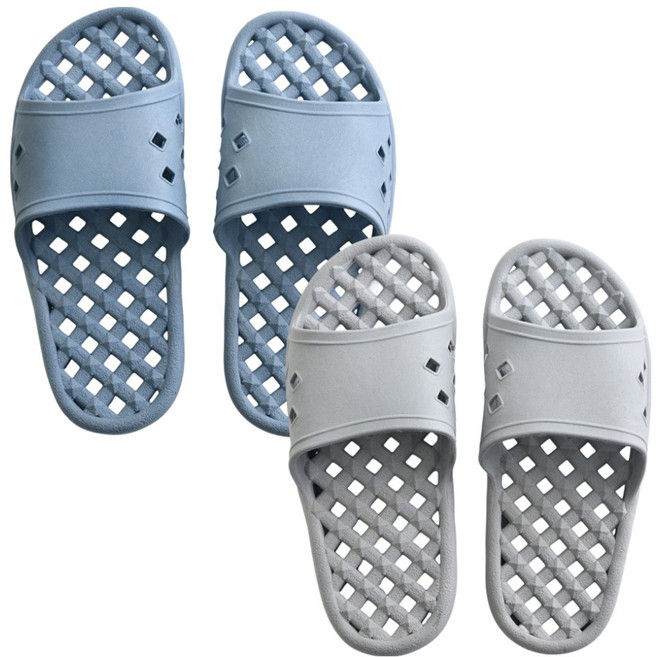 팬톤홈퍼니싱 CMYK 국산 미끄럼방지 볼 넓은 와이드 욕실화, 그레이, 블루, 2개