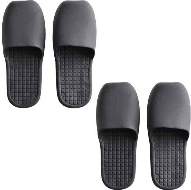 CMYK 좌우 구분없는 미끄럼방지 PVC 막힘 다용도 욕실화, 차콜, 2개