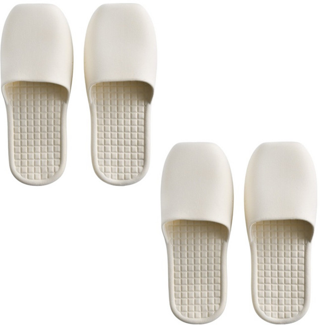 CMYK 좌우 구분없는 미끄럼방지 PVC 막힘 다용도 욕실화, 아이보리, 2개