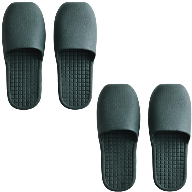 CMYK 좌우 구분없는 미끄럼방지 PVC 막힘 다용도 욕실화, 그린, 2개