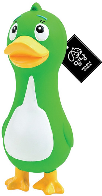 멍냥 강아지 만화 라텍스 삑삑이 장난감 오리, 그린, 1개