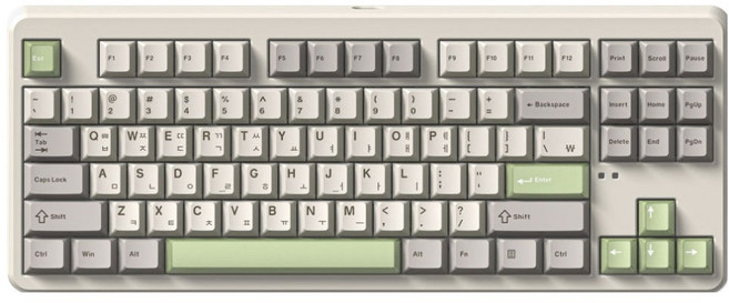 에프엘이스포츠 가스켓 마운트 블루투스 유무선 기계식 텐키리스 키보드 저소음 파도축, Cream Matcha, FL-ESPORTS X80, 제조사축
