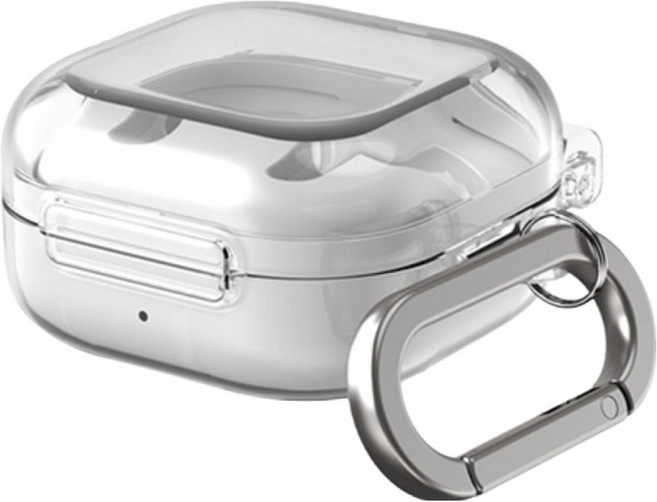 아라리 갤럭시 버즈4 / 버즈4 프로 무선 이어폰 변색방지 투명 슬림 PC 누킨 케이스 + 카라비너 세트, 클리어, 1세트