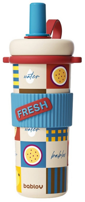 bablov 花伴森 316 GOGO吸管保溫杯, 芒裡偷閒, 1個, 720ml