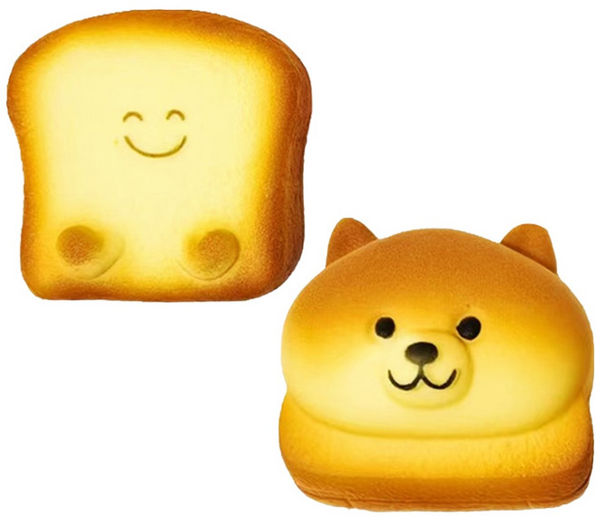 agaplus 可愛鬆軟吐司 + 柴犬舒壓玩具組合, 1套