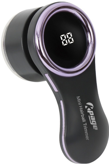 케이페이지 충전식 USB C타입 6중날 LED디스플레이 고속회전 보풀 제거기, 퍼플, KLR-10P