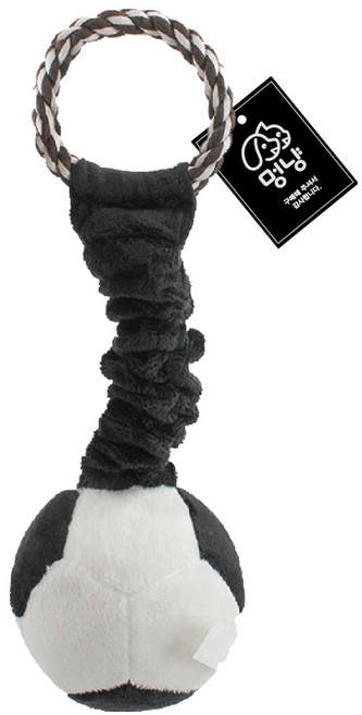 멍냥 반려동물 고무줄 스포츠공 터그놀이 삑삑이 장난감, 축구공, 1개