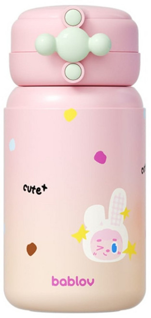 bablov 花伴森 316嘟嘟小蜜罐保溫瓶, 兔兔甜心派, 1個, 550ml