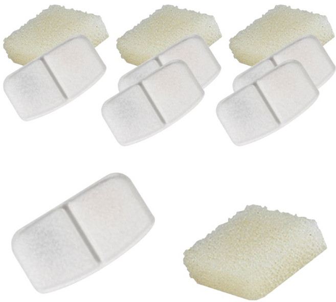 딩동펫 반려동물 워터 커브 대용량 자동 정수기 필터 6p + 스펀지 4p 세트, 1세트