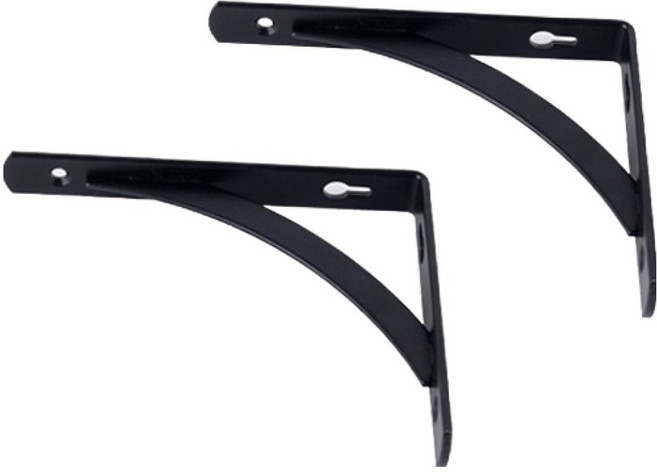 지오비즈 벽 ㄱ자 고정 선반대 150mm, 블랙, 2개