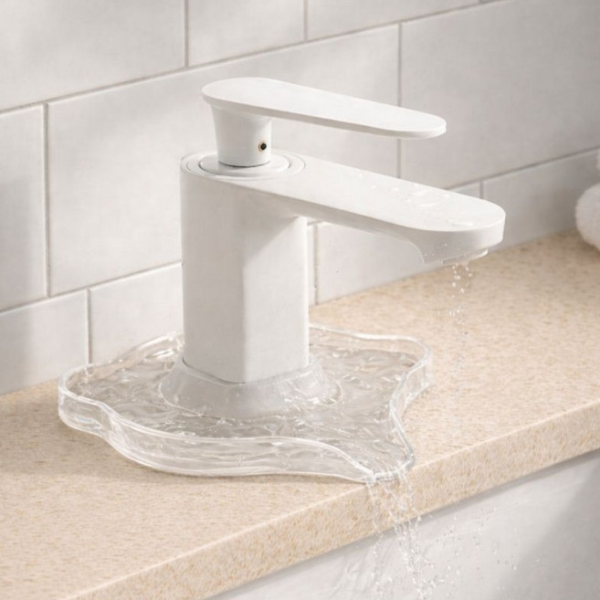 쉐리엘 깔끔한 수도꼭지 실리콘 방수커버, 투명, 2개