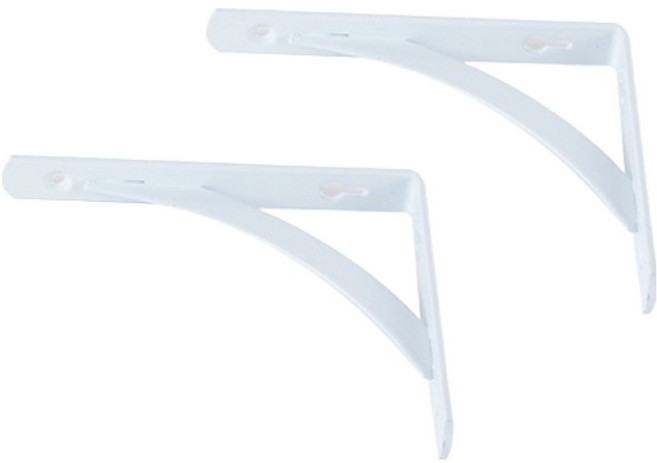 지오비즈 벽 ㄱ자 고정 선반대 150mm, 화이트, 2개