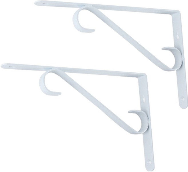 지오비즈 벽 ㄱ자 고정 선반대 200mm, 화이트, 2개