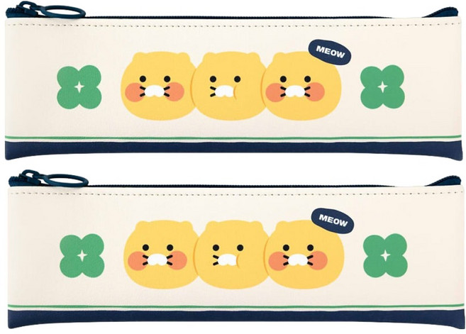 카카오프렌즈 춘식이 플랫 미니 펜슬 케이스, 아이보리, 2개