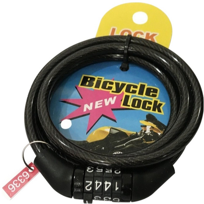 와이홉 4자리 비밀번호 자전거 자물쇠, 블랙, 1개