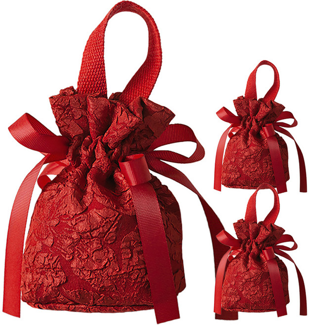 모던앳 웨딩 선물 포장 복주머니, 레드, 3개