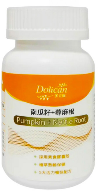 Dolican 多立康 南瓜籽 + 蕁麻根, 60顆, 32.7g, 1罐