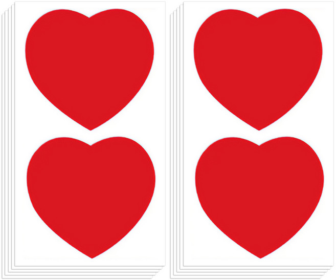 모던앳 대형 하트 스티커 10cm 2p, 레드, 10개