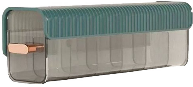 그리드업 틈새 서랍형 칸막이 수납 정리함, 청록색, 1개