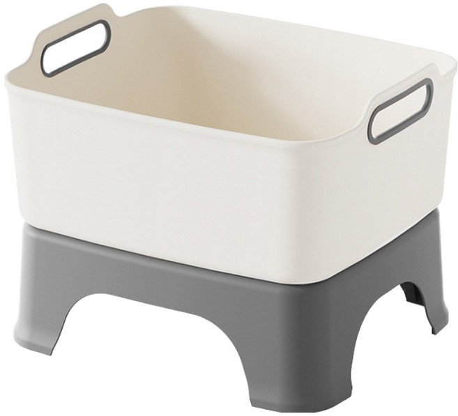 앤티스 허리가 편한 바른자세 싱크대 키높이 배수형 설거지통, 그레이, 1개