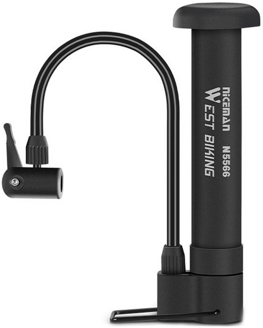 웨스트바이킹 아리나라 휴대용 자전거 펌프 공기주입기 사이클링 장비, 블랙, 1개