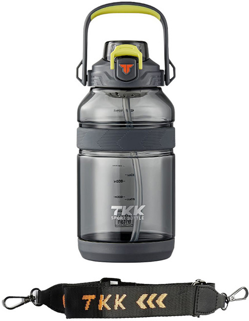 TKK 攀峰手提大容量水壺 Tritan 附背帶, 岩石灰, 1個, 2L