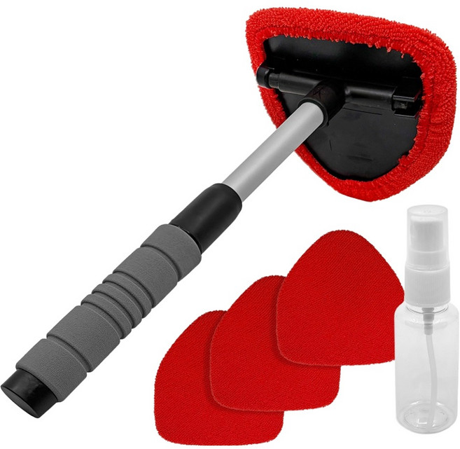 엑스핏 자동차 앞유리 창문 극세사 김서림방지 브러쉬 + 리필걸레 + 공병 세트, 1세트