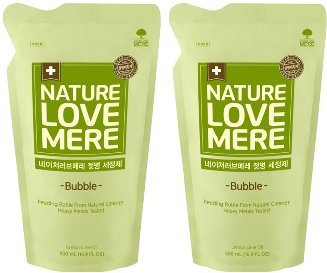 네이쳐러브메레 젖병 세정제 거품형 리필, 500ml, 2개