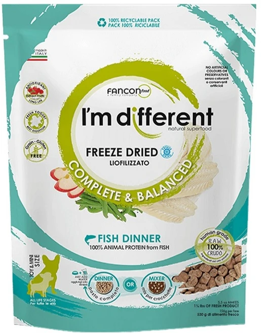 아임디퍼런트 강아지 디너 동결건조 사료, 1개, 156g, 정어리 - 쿠팡