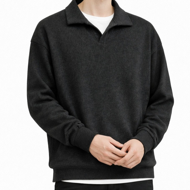 가이스토리 남성용 크렌 오버핏 카라 긴팔 니트