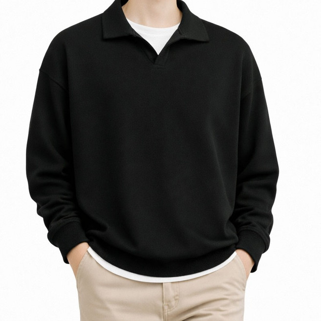 가이스토리 남성용 크렌 오버핏 카라 긴팔 니트