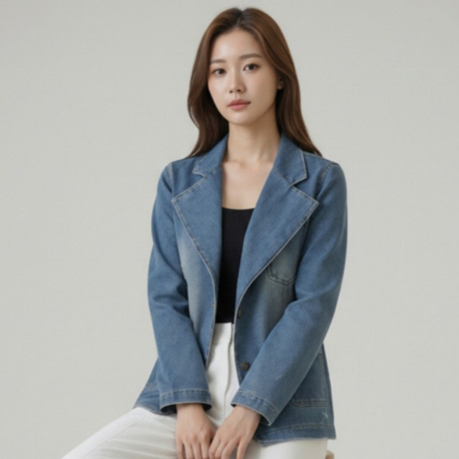 Paperments 女款 Mielin 柔軟翻領牛仔夾克 14426