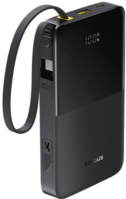 베이스어스 일체형 보조배터리 기내용 22.5W Bipow2 PRO 10000mAh, 블랙, PPBD2-1W20