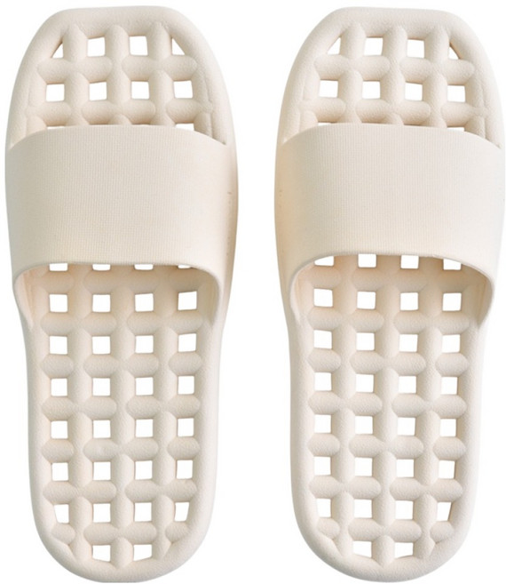 팬톤 CMYK 좌우 구분없는 PVC 미끄럼방지 트임 욕실화, 아이보리, 1개