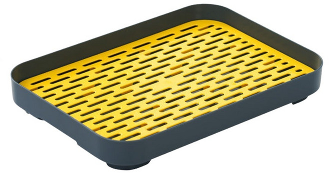 온 라이프 다용도 물빠짐 서빙 트레이, 옐로우 블루, 1개