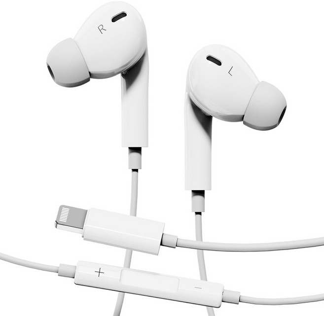 누아트 스테레오 이어팟 커널형 유선 이어폰 8핀, 화이트