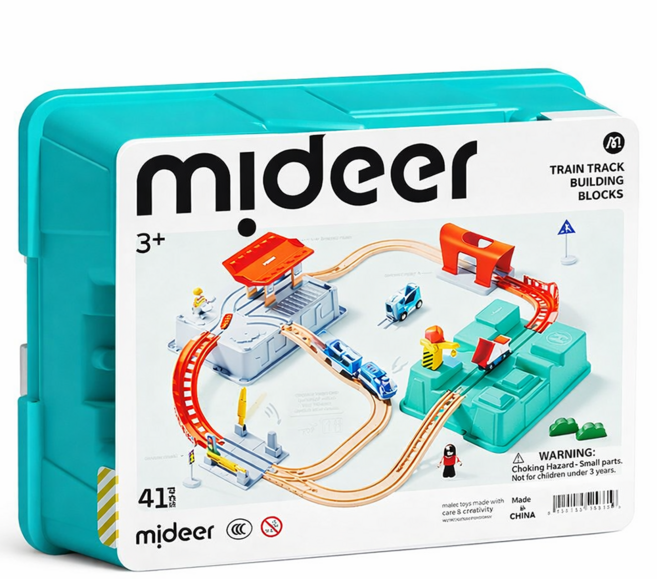 mideer 智能音效火車立體軌道積木遊戲組 41pcs, 1套