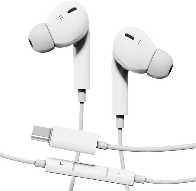 누아트 스테레오 이어팟 커널형 유선 이어폰 C타입, 화이트