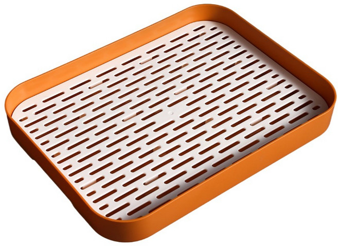 온 라이프 다용도 물빠짐 서빙 트레이, 오렌지, 1개