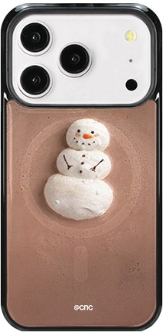 Chipp&Chick Case 甜蜜雪人 MagSafe 黑色環氧樹脂防撞手機殼