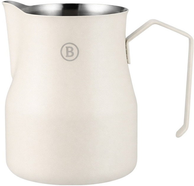 Balunfini 不鏽鋼 304 拉花鋼杯 牛奶壺 500ml, 象牙白, 1個