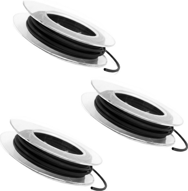 싸파 컬러 열 수축고무 튜브 자작채비용 3mm CRUBK-003, 블랙, 3개