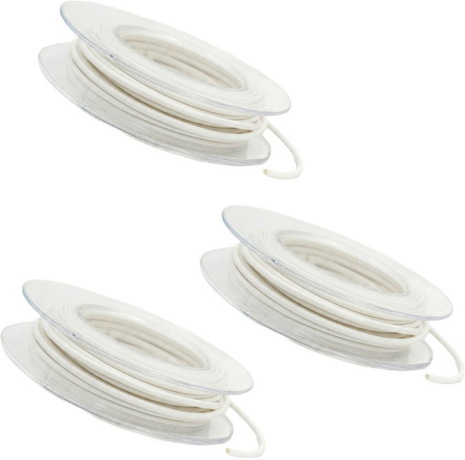 싸파 컬러 열 수축고무 튜브 자작채비용 1mm CRUW-001, 화이트, 3개