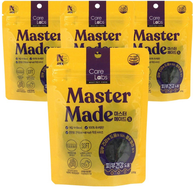 베푸 강아지 케어랩스 마스터 메이드 S 가수분해 유산균, 100g, 피부/피모, 4개
